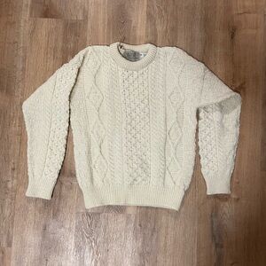 NWOT Aran Irish 100% Merino Wool Crew Neck Fisherman's Sweater